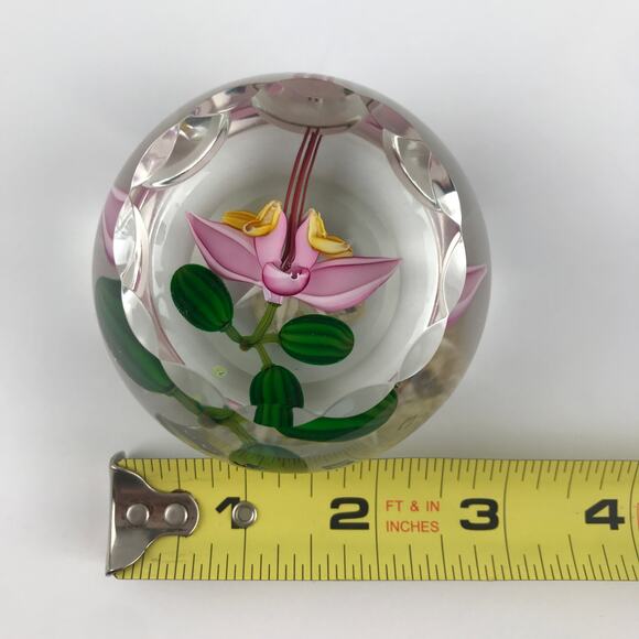 Perthshire 1987C Theobroma Cacao Flower Scallop Faceted Lampwork Paperweight COA - Picture 7 of 16